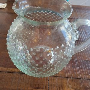 Hobnail large pitcher blown glass